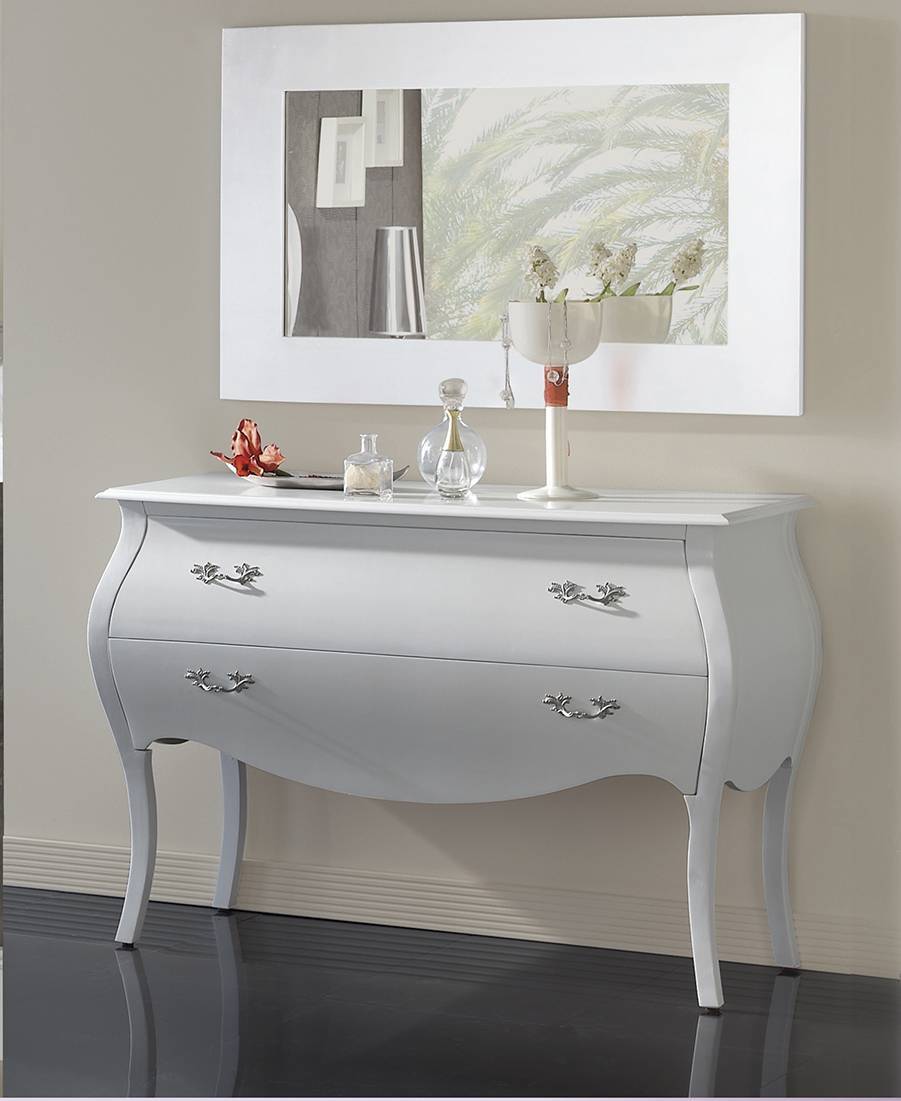 Espejo Blanco LD E-96 - Espejo rectangular, con marco lacado en color blanco satinado