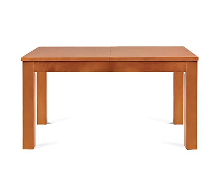 Mesa extensible de comedor rectangular, de madera de pino maciza. Disponible en varios colores.
