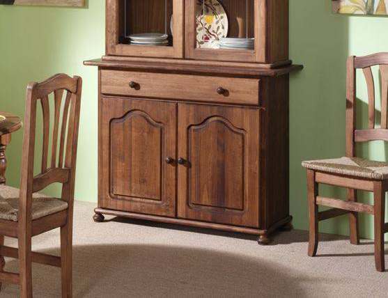Aparador estilo provenzal de dos puertas y un cajón, de madera maciza. Disponible en varios colores.