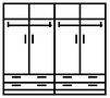 esquema Armario Blanco-Plata 4 Puertas