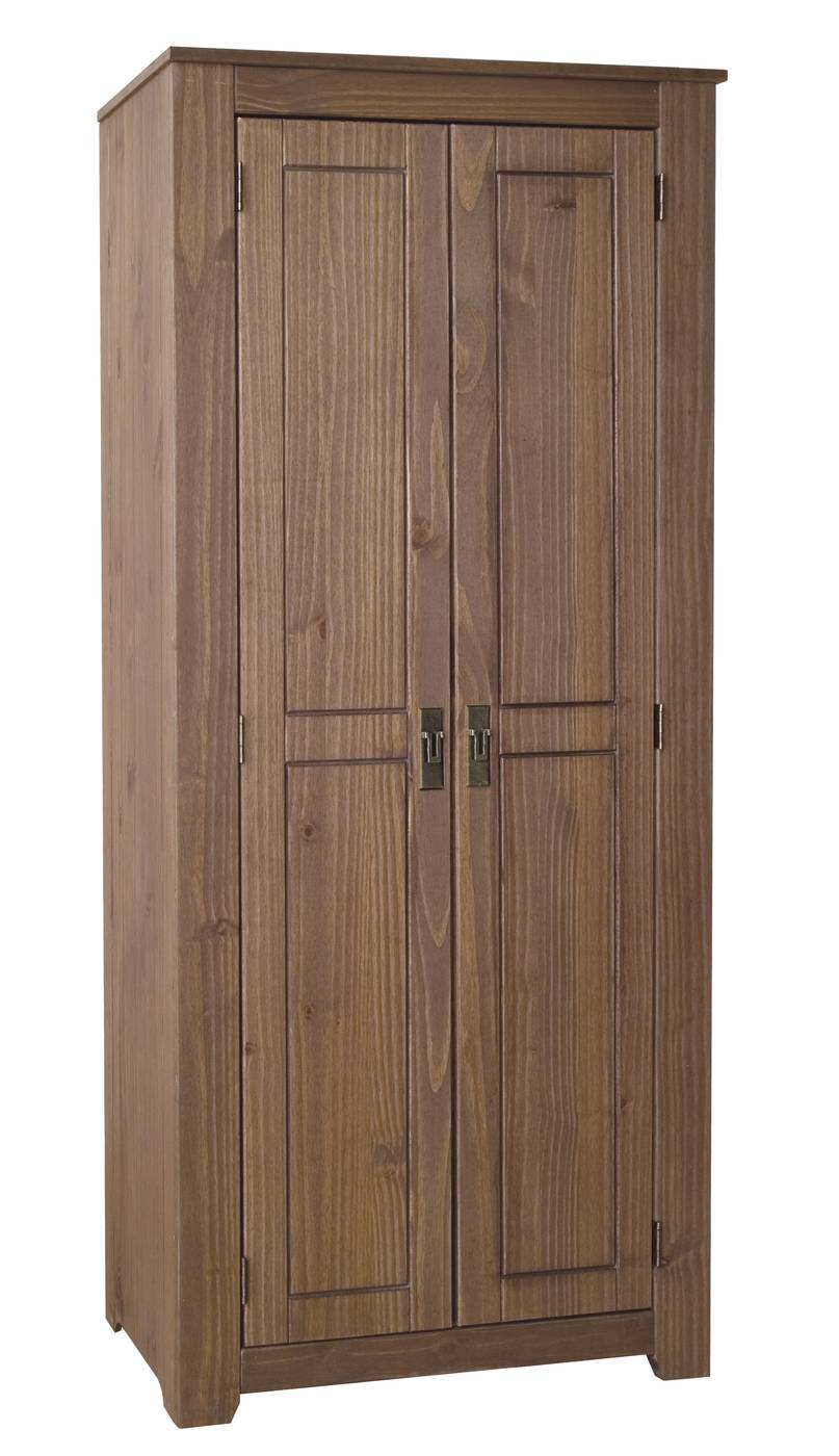 Armario de madera maciza de 2 puertas color nogal