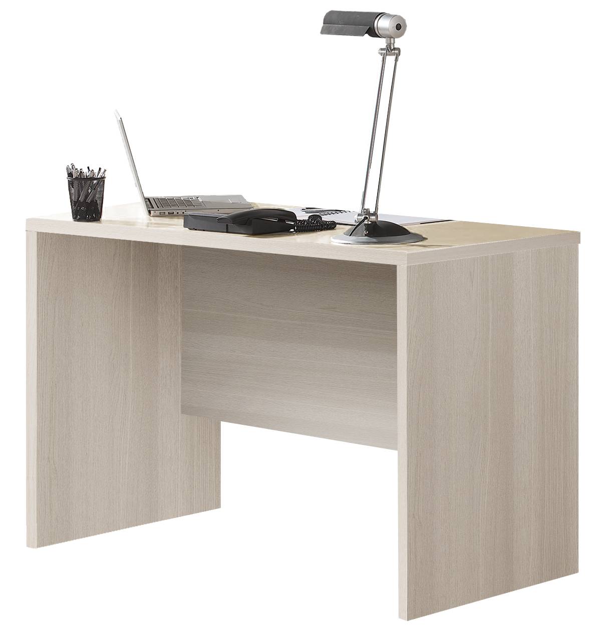 Mesa de escritorio de 120 cm. Acabada en color roble o nórdico