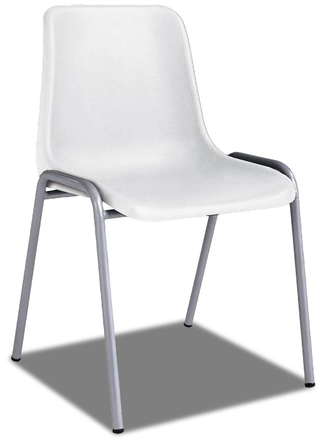 Silla de oficina apilable, con asiento y respaldo en color blanco
