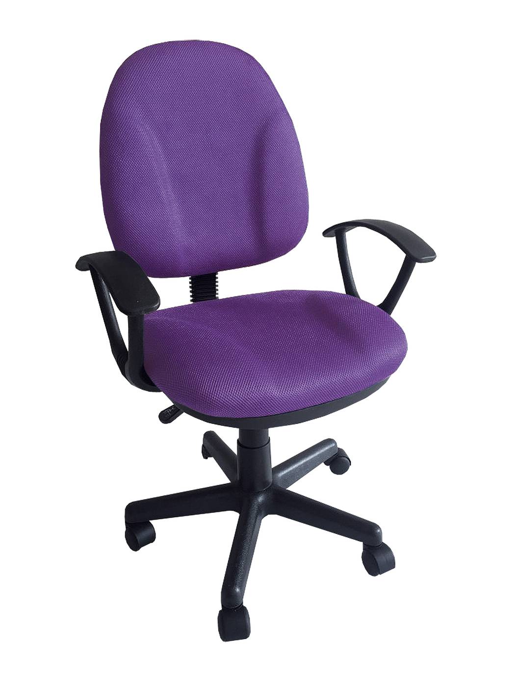 Silla giratoria para escritorio juvenil, con ruedas, elevable, con asiento y respaldo tapizado con tejido 3D color violeta