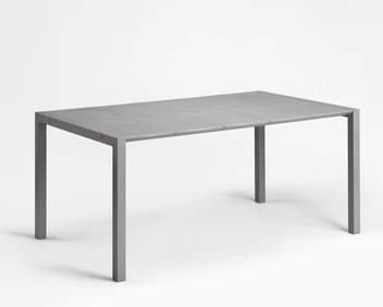Mesa Eden de Grosfillex - Mesa rectangular con tablero de polipropileno y pies de aluminio. Disponible en color gris o color blanco.