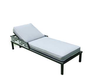 Cama Bicolor Lagos-15 de Hevea - Exclusiva cama relax lujo con respaldo reclinable. Fabricada de aluminio bicolor. Con cojín desenfundable de 8 cm.