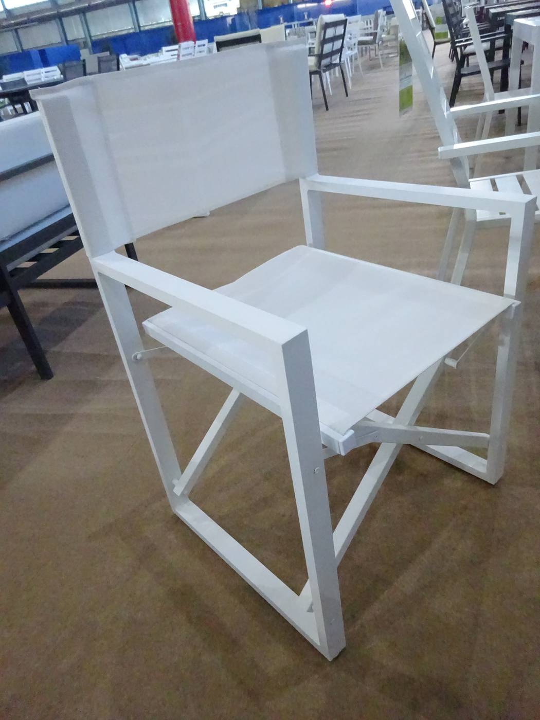 Sillón Director plegable Aluminio Sinara - Sillón de Director de aluminio plegable color blanco o antracita, con asiento y respaldo de textilen