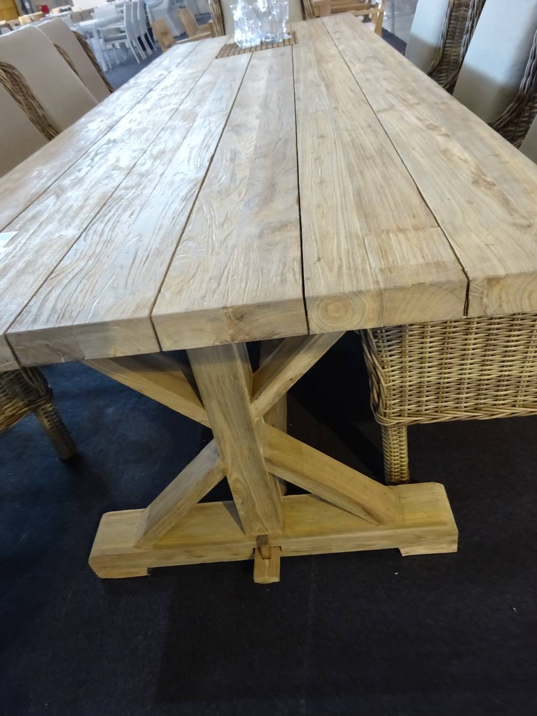 Mesa Madera Teka Noale-300 - Mesa de comedor extra grande para jardín, de madera de teka maciza