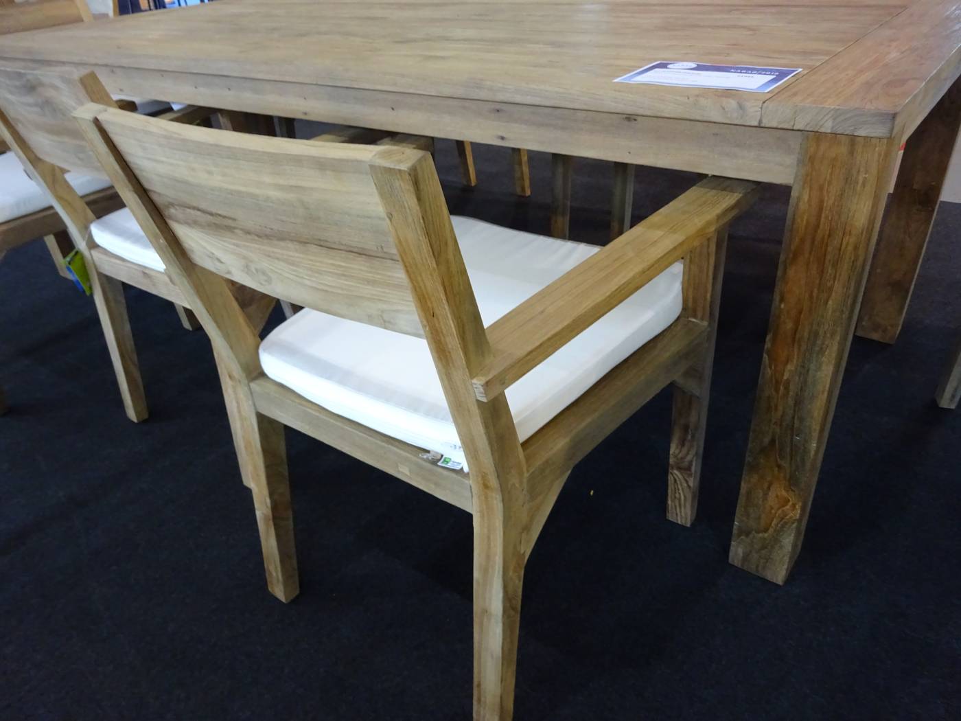 Set Madera Teka Windsor-250/8 - Conjunto para jardín de teka lux: 8 sillones con cojines y mesa de madera de teka de 250 cm