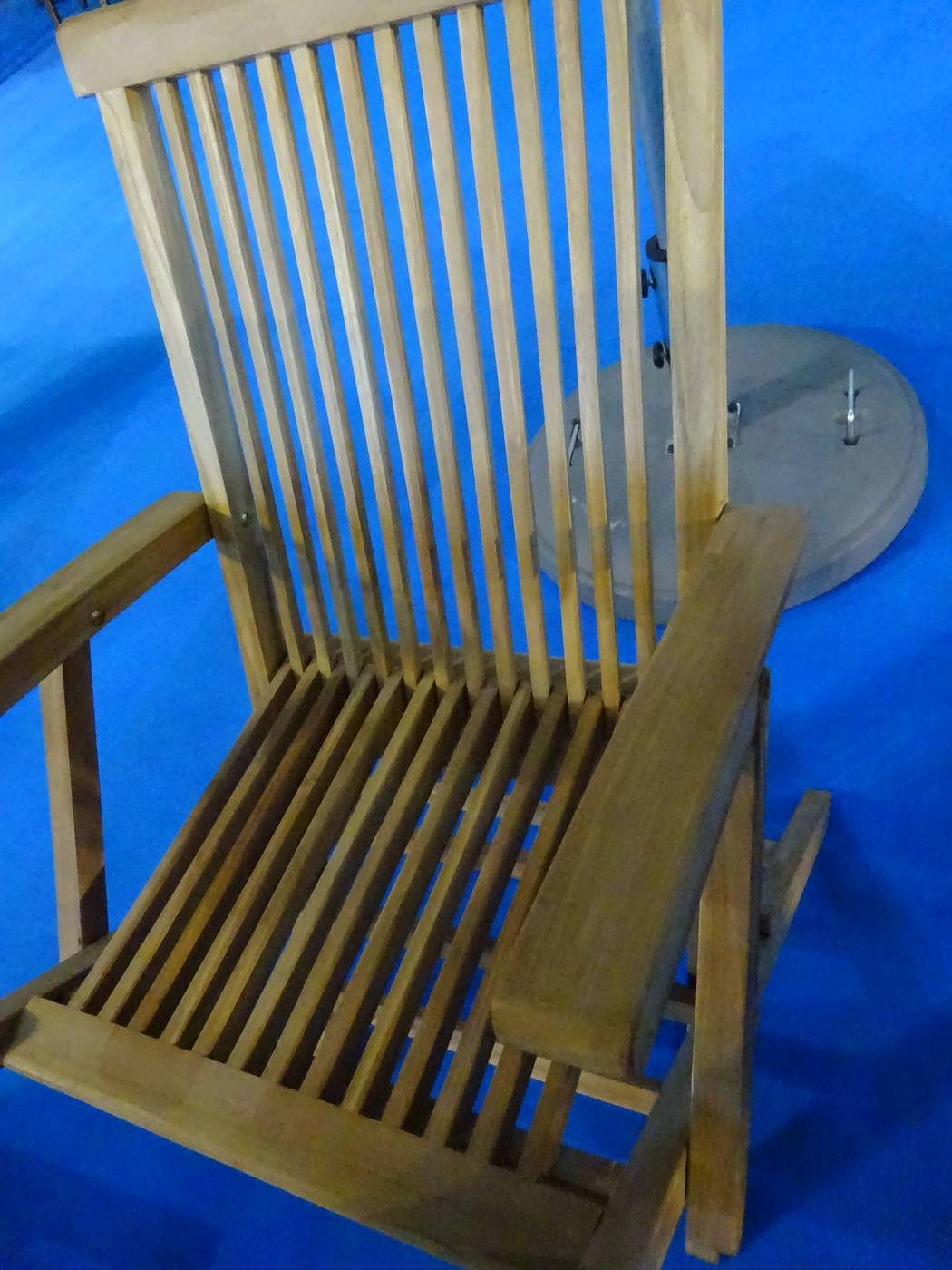 Set Madera LORETTA/SERONI-90/4+4C - Conjunto de madera de teka maciza para jardín: 1 mesa + 4 sillones + 4 cojines en dralón