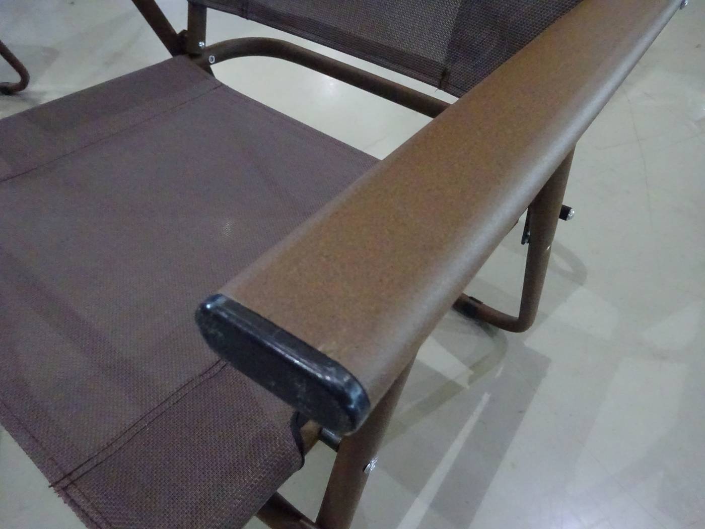 Sillón plegable aluminio Borneo color bronce - Sillón plegable de aluminio, con asiento y respaldo de Textilen color bronce