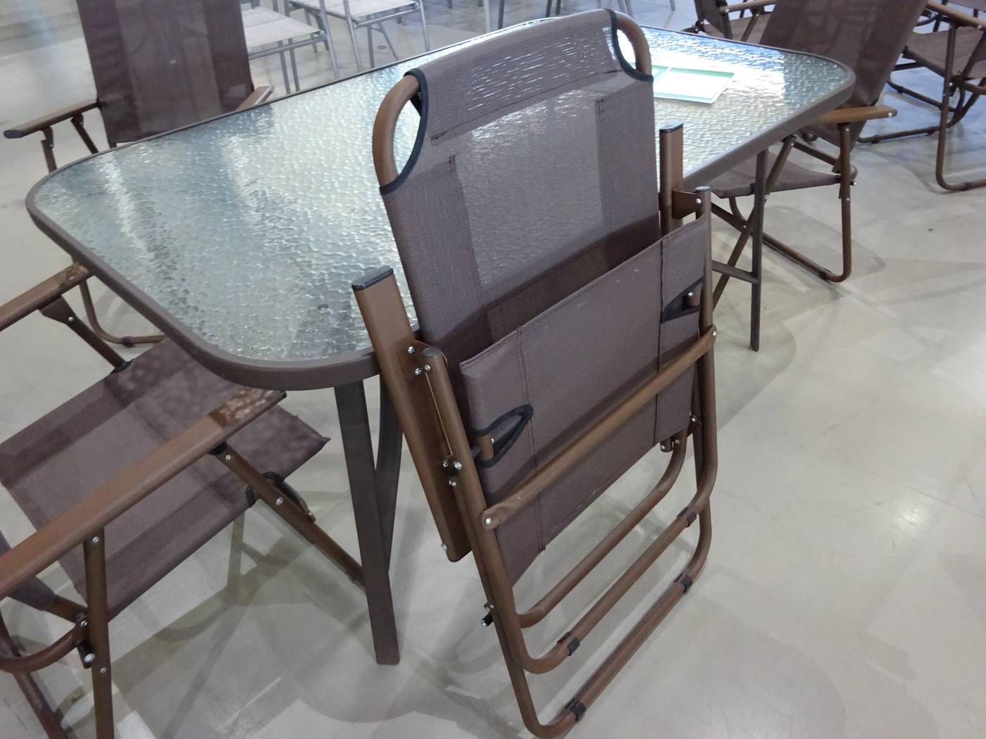 Sillón plegable aluminio Niagara color bronce - Sillón plegable de aluminio, con asiento y respaldo de Textilen color bronce