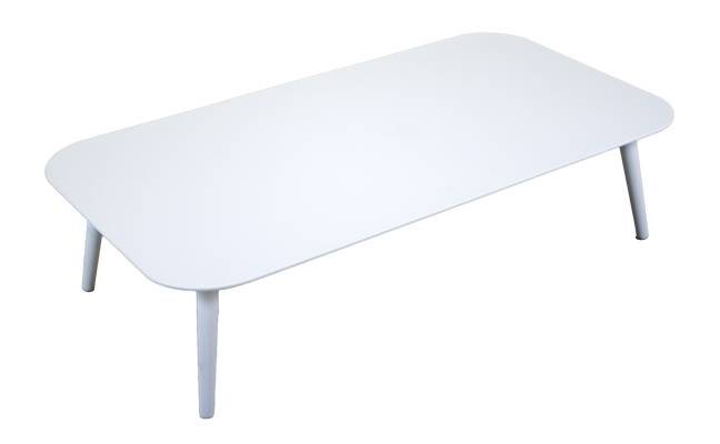 Mesa de centro lujo de aluminio  color blanco.