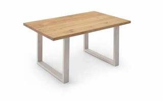 Mesa Enzo Patas Rectas - Mesa de comedor rectangular, con patas de madera y tablero de madera maciza de 4 cm de grosor.