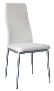 Silla Polipiel Blanca - Silla de comedor. Estructura metálica , con respaldo y asiento acolchado tapizado en polipiel blanca.