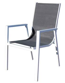 Sillón Aluminio Sidney de Hevea - Sillón apilable de aluminio color blanco o antracita, con asiento y respaldo integrado de textilen