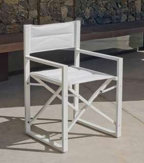 Sillón Plegable Aluminio Sinara de Hevea - Sillón de director plegable, de color blanco o antracita, con asiento y respaldo acolchado de textilen