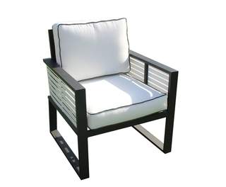 Sillón Aluminio Luxe Diva-1 de Hevea - Lujoso sillón relax de alumnio bicolor, con cojines gran confort desenfundables.