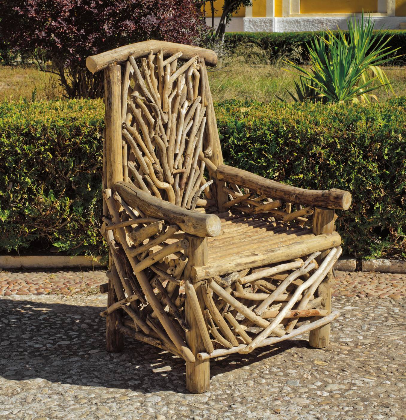 Conunto Madera tropical Aberdin-180 - Conjunto de madera tropical para jardín: Mesa comedor 180 cm. + 6 sillones + cojines