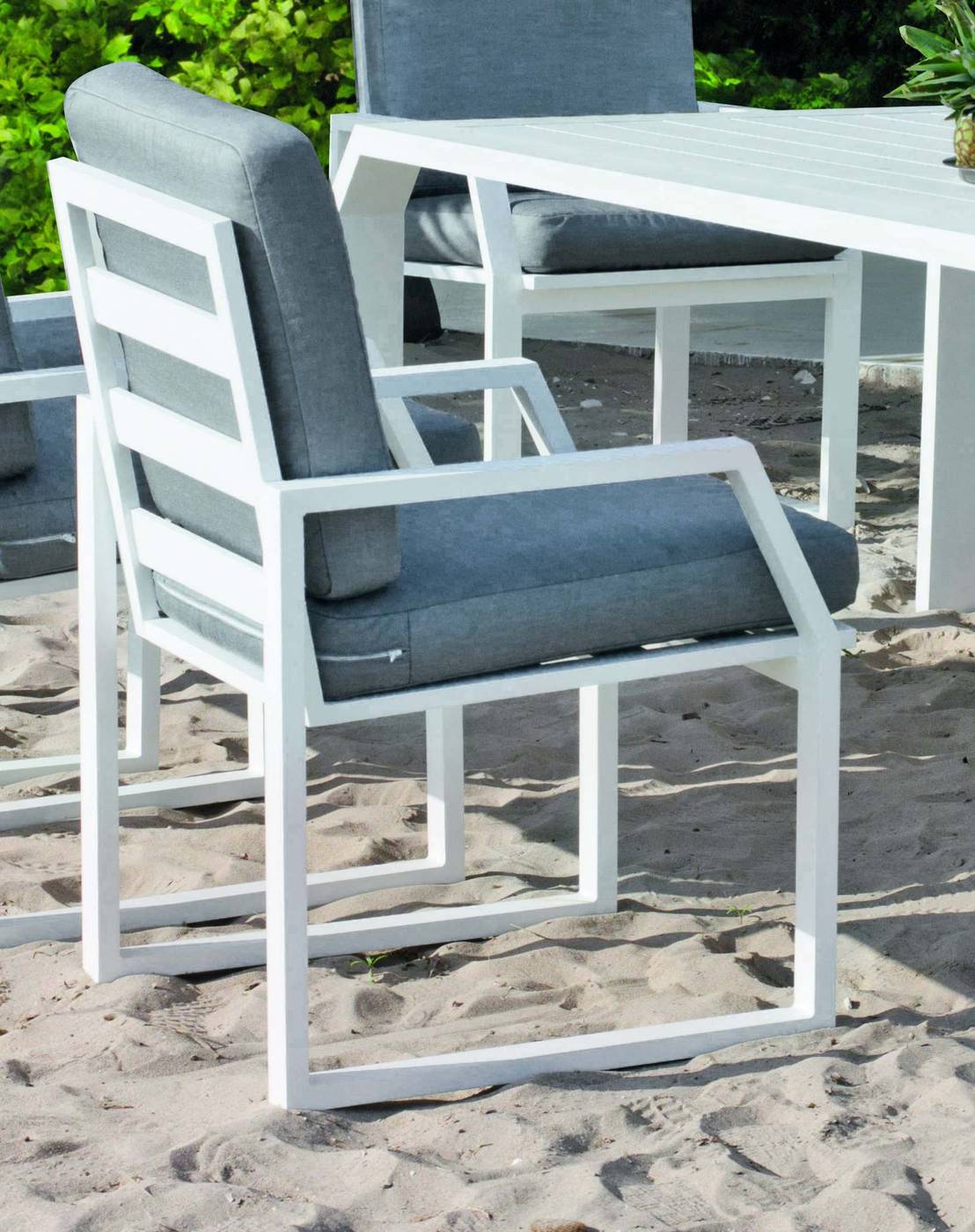 Set Aluminio Copacabana-Zafiro 200-8 - Conjunto de aluminio luxe: Mesa de comedor octogonal extra grande de 200 cm. + 8 sillones + cojines. Disponible en color blanco, antracita, champagne, plata o marrón.