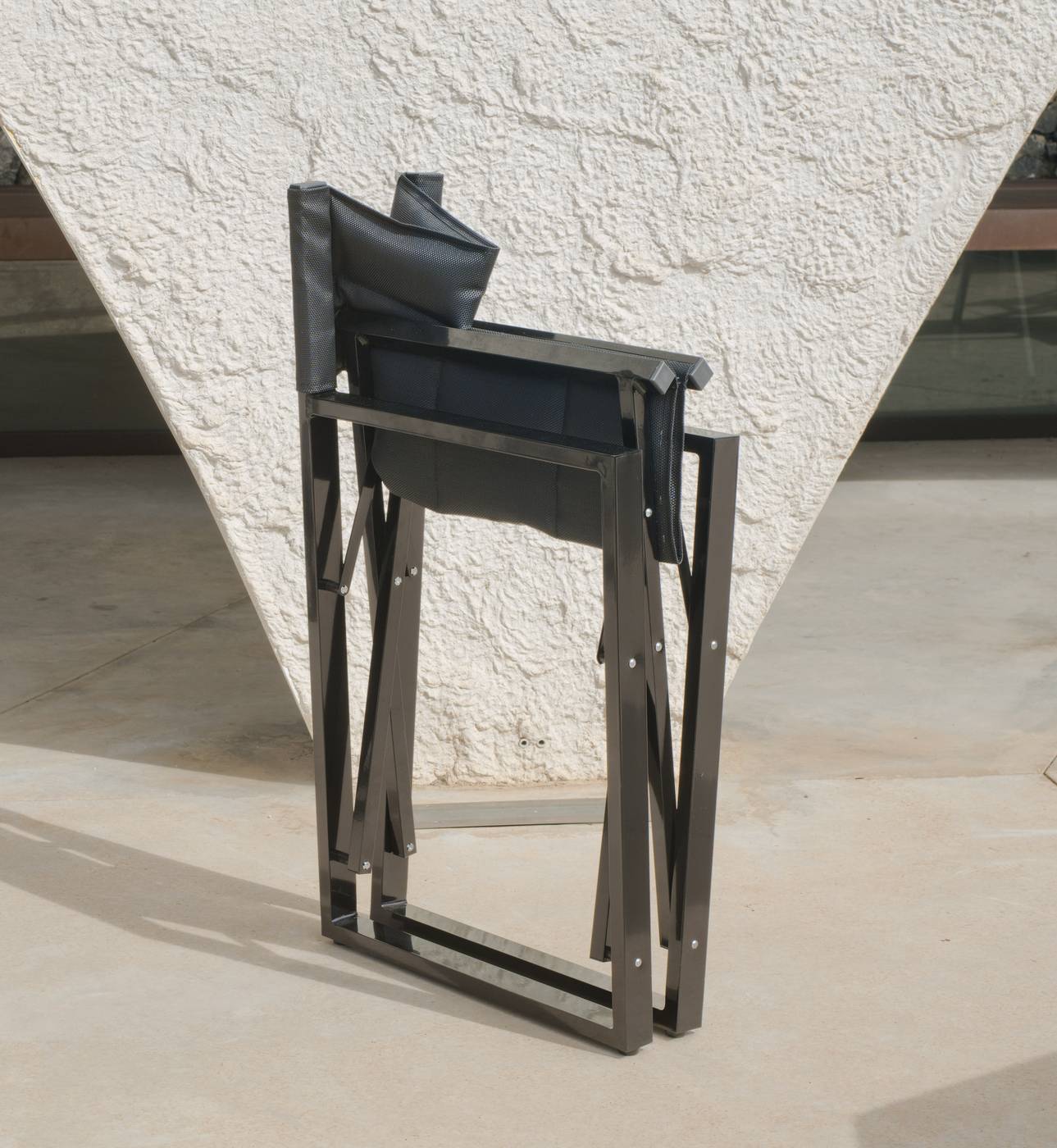 Set Aluminio Palma-Sinara 90-4 - Conjunto aluminio luxe: Mesa cuadrada 90 cm + 4 sillones plegables. Disponible en color blanco o antracita.